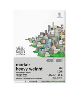 Winsor & Newton Marker Paper Heavy Weight Bleedproof 160g. A3 25st.