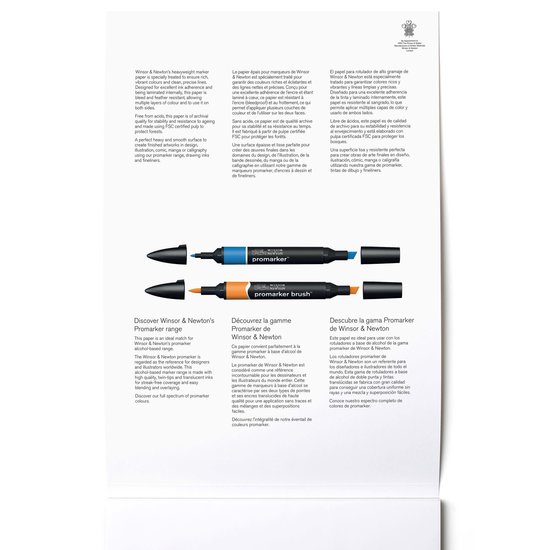 Winsor & Newton Winsor & Newton Marker Paper Heavy Weight  Bleedproof 160g. A4 25st.