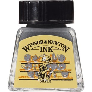 Winsor & Newton Ink 14ml. Silver-Metallic Aluminium