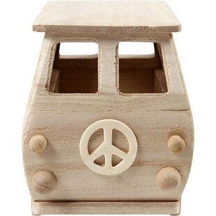 Houten Minibus 17x10x13cm