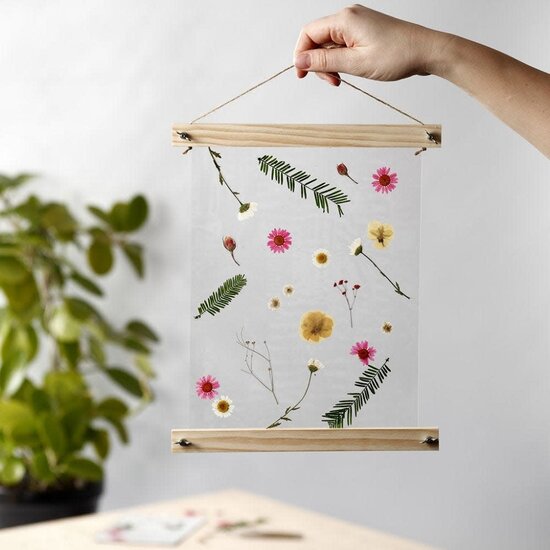 Creotime Nature Look Droogbloemen & Bladeren Licht Roze/Ecru