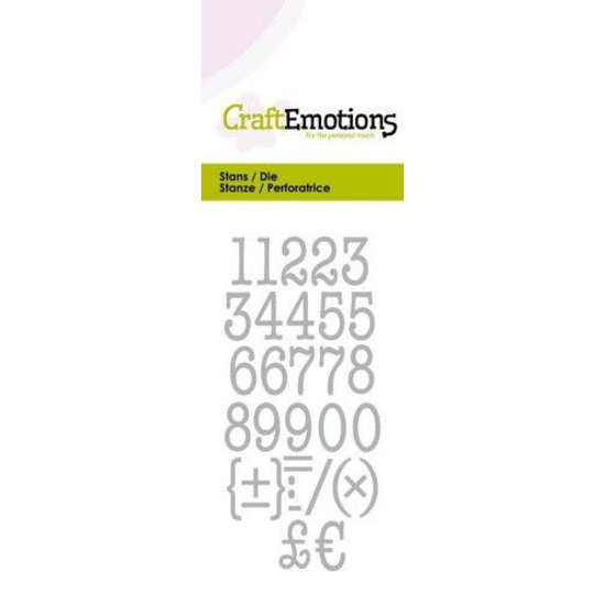 CraftEmotions CraftEmotions Stansmal Cijfers Typewriter Card 5x10cm. Cijfer 12mm.