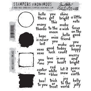 Tim Holtz Cling Stamp Note Quotes