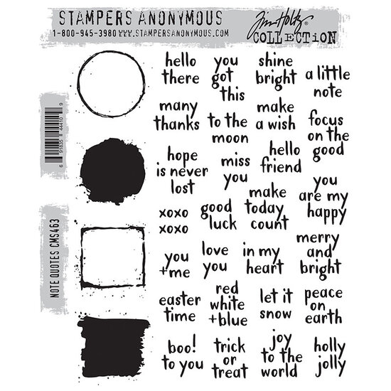 Tim Holtz Tim Holtz Cling Stamp Note Quotes