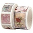 Creotime Masking / Washi tape Stempel- En Bloemmotieven, L: 3+5 m, B: 20+25 mm