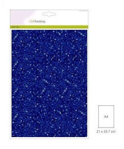 Craftemotions glitterkarton 5 vel A4 220g Blauw