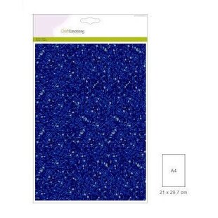 Craftemotions glitterkarton 5 vel A4 220g Blauw