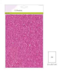 Craftemotions glitterkarton 5 vel A4 220g Cerise Roze