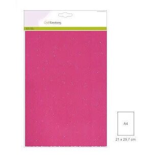 Craftemotions glitterkarton 5 vel A4 220g Neon Roze