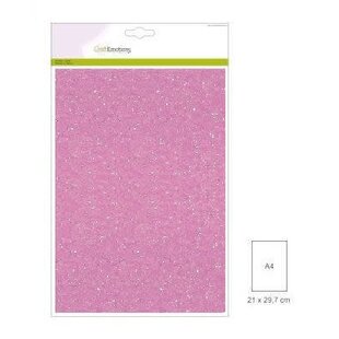 Craftemotions glitterkarton 5 vel A4 220g Roze