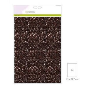 Craftemotions glitterkarton 5 vel A4 220g Bruin