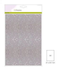 Craftemotions glitterkarton 5 vel A4 220g wit