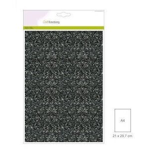 Craftemotions glitterkarton 5 vel A4 220g Zwart