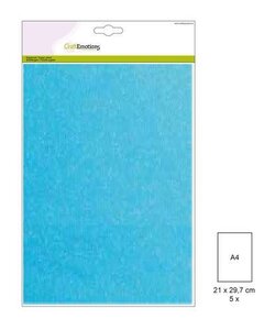 Craftemotions glitterkarton 5 vel A4 220g Regenboog Blauw