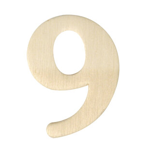 Houten Cijfer "9"   4 cm