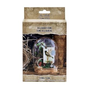 Tim Holtz Idea-Ology Glass Reliquary Dome 4.75"x3.75"x 2.25"