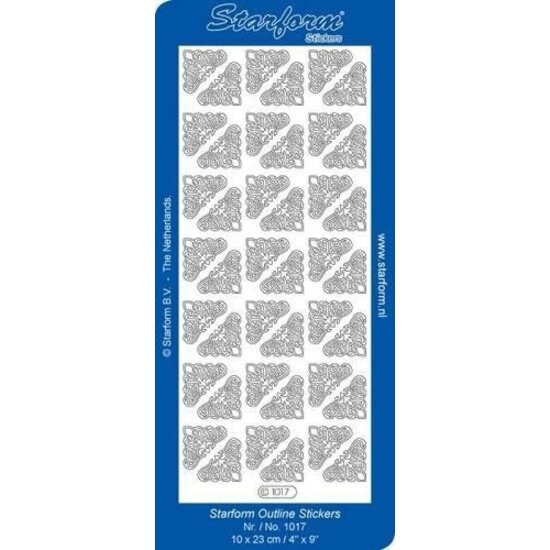 Starform Starform Stickervel Hoeken 10x23cm Zilver nr. 1017