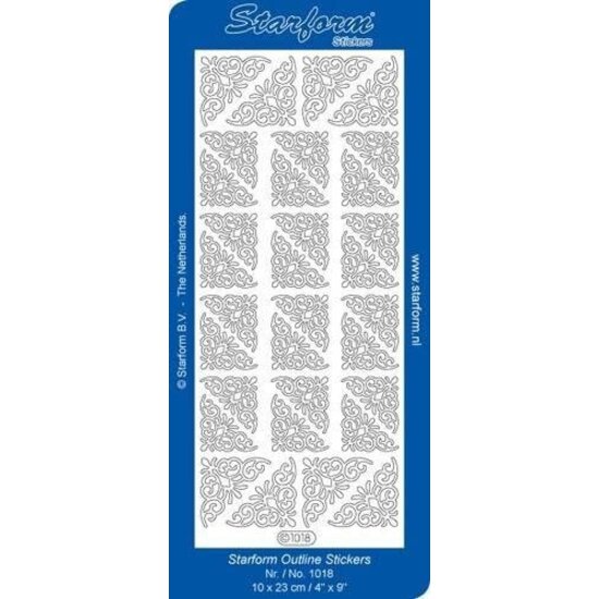 Starform Starform Stickervel Hoeken 10x23cm Zilver nr. 1018