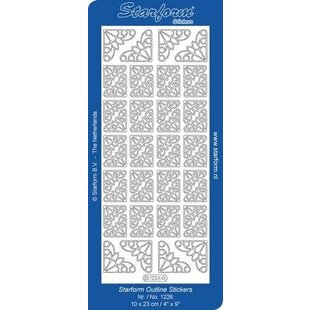 Starform Stickervel Hoeken 10x23cm Zilver nr. 1226