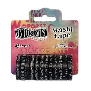 Dylusions Washi Tape set Black 3,5cm x 5,5m 12pcs.