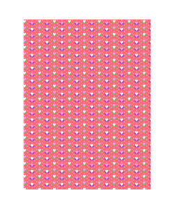 Vel Decopatch papier Patroon Hartjes Roze/Rood