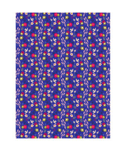 Vel Decopatch papier Patroon Bloemetjes/Vogeltjes Blauw