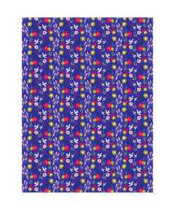 Vel Decopatch papier Patroon Bloemetjes/Vogeltjes Blauw