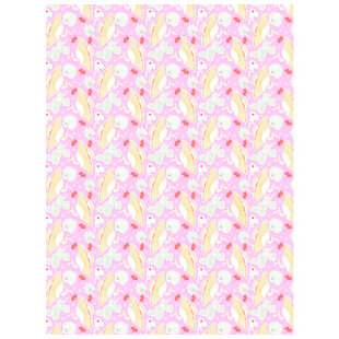 Vel Decopatch Papier Textuur Patroon Vogel Roze/Goud
