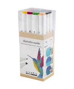 Marker op Alcoholbasis Lijndikte 1-8 mm Standaardkleuren 12st