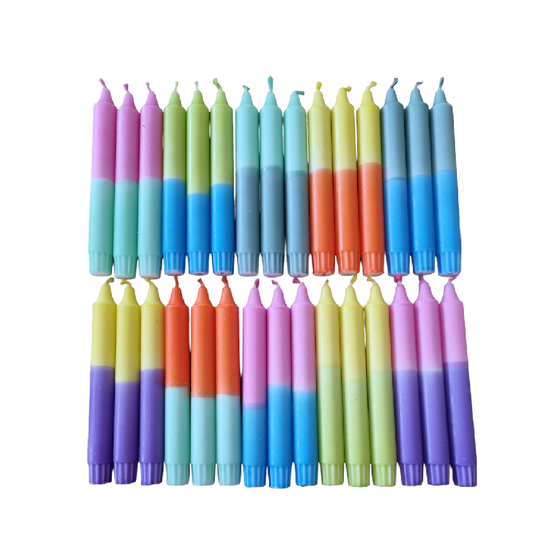 Dippy Dippy kleurrijke kaars 2 kleurig - 3 stuks