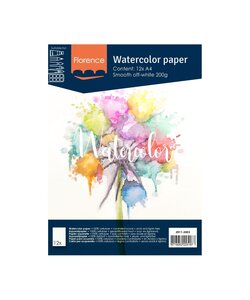 Florence Aquarel Papier Smooth A4 200g Off White 12st