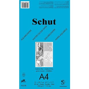 Schut Dessin blok Blauw Aquarel papier 250 gr. A4 40 vel