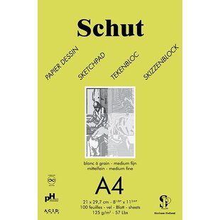 Schut Dessin blok Groen Schets- en Tekenpapier 125 gr. A4 100 vel