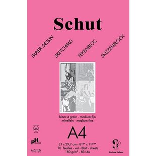 Schut Dessin blok Roze Schets- en Tekenpapier 180 gr. A4 70 vel