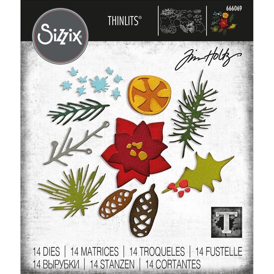 Tim Holtz Sizzix Thinlits Die Set Tim Holtz 14 Dies Modern Festive