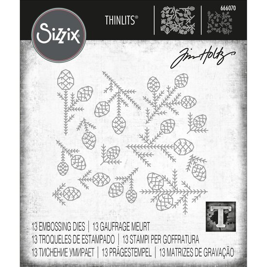 Tim Holtz Sizzix Thinlits Die Set Tim Holtz 13 Dies Pine Patterns