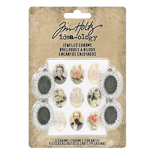 Tim Holtz Idea-Ology Jeweled Charms 4 pcs.+9 stickers