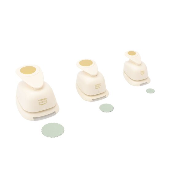 Vaessen Creative Vaessen Creative Figuurpons Set cirkels met sierrand 3pcs