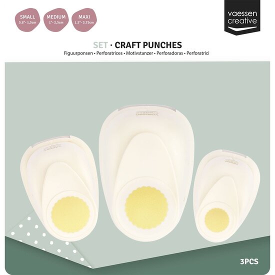 Vaessen Creative Vaessen Creative Figuurpons Set cirkels met sierrand 3pcs