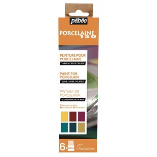 Pebeo Porcelaine 150 Porseleinverf Initation gloss Set Nr. 2  6x20ml