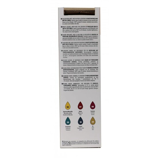 Pebeo Pebeo Porcelaine 150 Porseleinverf Initation gloss Set Nr. 2  6x20ml