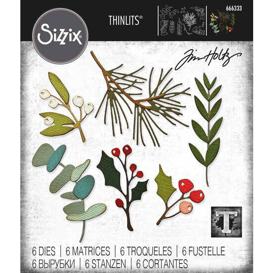 Tim Holtz Sizzix Thinlits Die Set Tim Holtz Festive Catherings 6 Dies