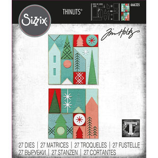 Sizzix Tim Holtz Thinlits Die Set Holiday Blocks 27 Dies