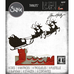 Sizzix Thinlits Die Set Tim Holtz Reindeer Sleigh 8 Dies