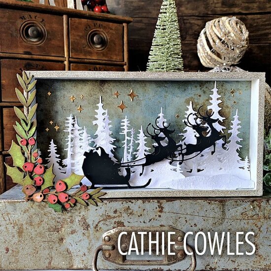 Tim Holtz Sizzix Thinlits Die Set Tim Holtz Reindeer Sleigh 8 Dies