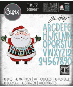 Sizzix Thinlits Colorize  Die Set Tim Holtz Santa Greetings 49 Dies