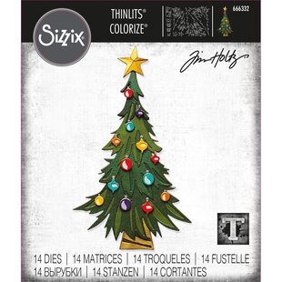 Sizzix Thinlits Colorize  Die Set Tim Holtz Trim a Tree 14 Dies