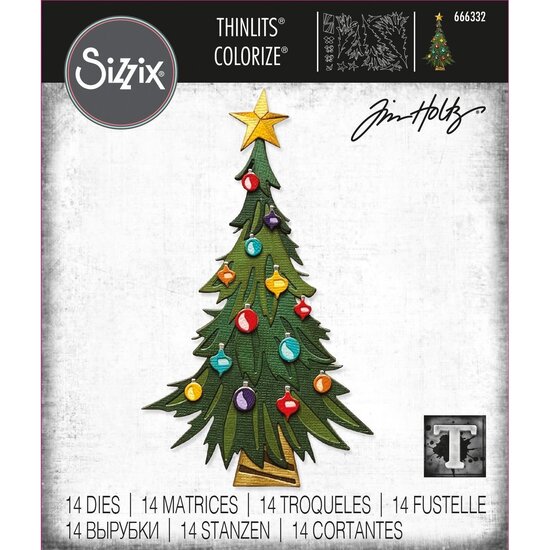 Tim Holtz Sizzix Thinlits Colorize  Die Set Tim Holtz Trim a Tree 14 Dies