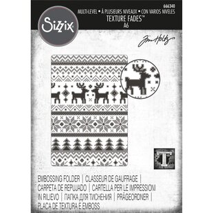 Sizzix Tim Holtz Multi-level Texture Fades Folder Holiday Knit