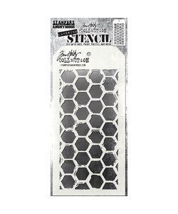 Tim Holtz Layering Stencil 4 1/8" x 8 1/2" Brush Hex